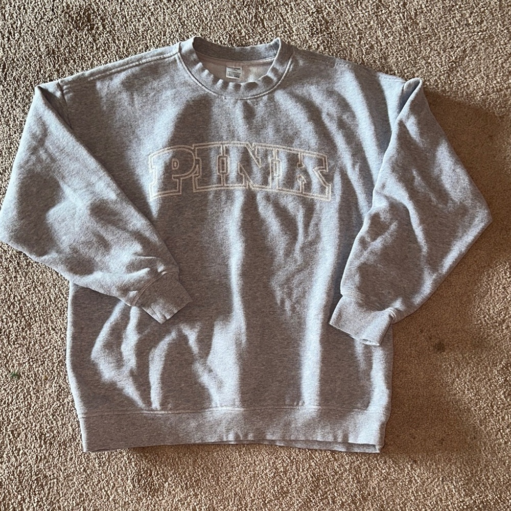 PINK Victoria's Secret Gray Crewneck Sweater